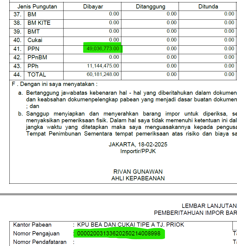 Chrstianaa's tweet photo. @kring_pajak min, saya tarik prepopulated PIB di coretax tapi ada 1 PIB yang nilai PPN nya 0. saya sudah tanya ke DJBC bravo dan menurut mereka amount sudah sesuai dengan dokumen PIB. mohon informasinya mengapa di coretax nilai PPN tsb bisa menjadi 0 https://t.co/TkER2A8LE3