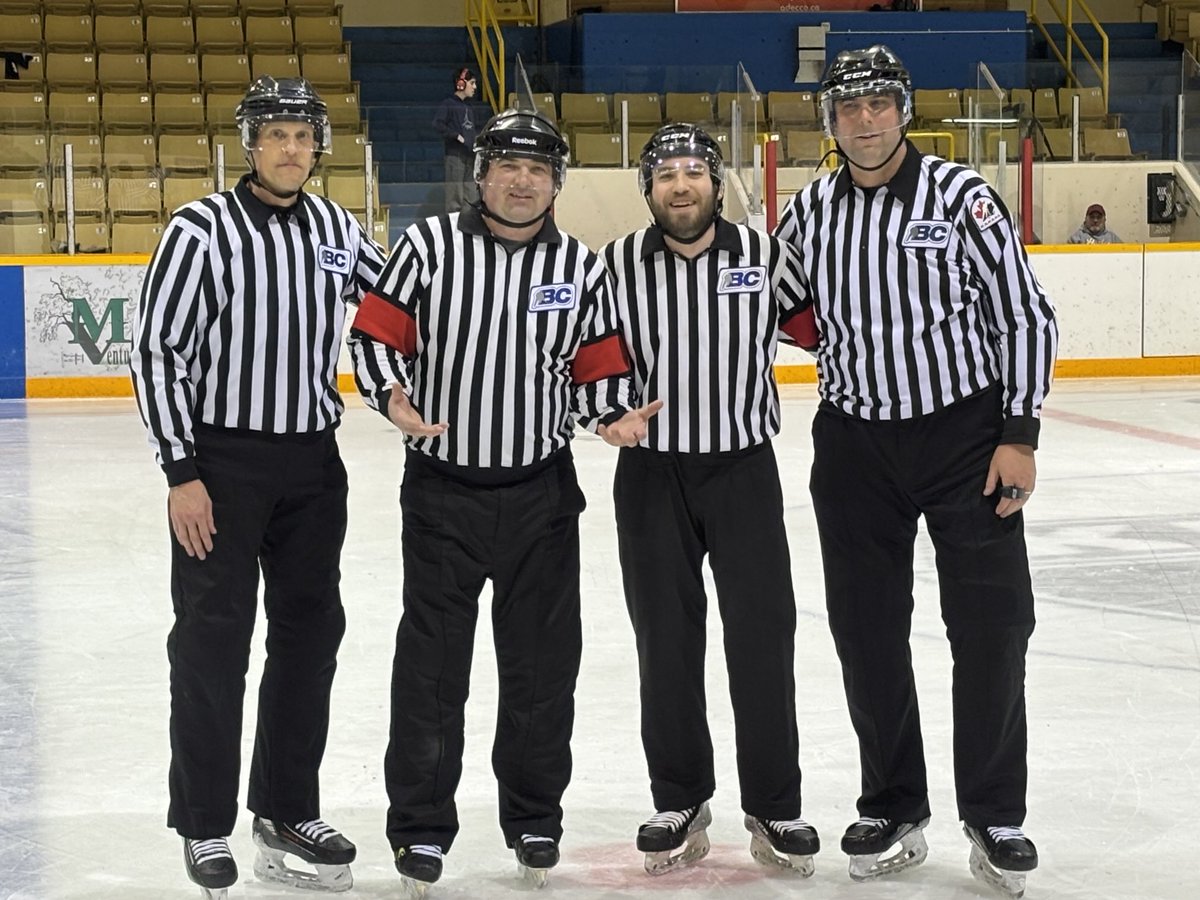 BCHockey_Refs's tweet photo. BCHockey U15 Tier 4 Championship continues inside Tamitik Arena in Kitimat with BCHockey Championship Officials Darren, Jim, Tyber &amp; Chris https://t.co/0lwzpwuF9l