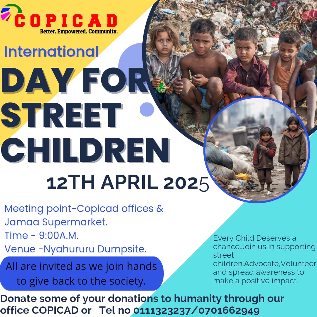 Join us on  April 12, 2025 for the International Day for Street Children at Nyahururu Dumpsite. Let's raise awareness &amp; take action to support street children! 

💰 Donate | 🎁 Give | 🤝 Volunteer

#StreetChildren #GiveBack #Nyahururu