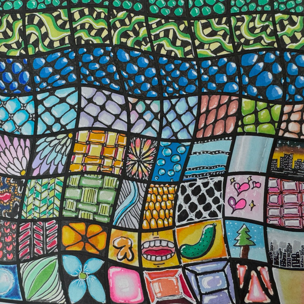 Salude_salude's tweet image. 最近 ハマっている「ゼンタングル」「ゼンドゥードゥル」

色の勉強になるし、息抜きになってます！

(テンションが上がって1枚に多パターン描いてしまった)

#zentangles 
#zendoodles
#お絵描き 
#Ohuhu