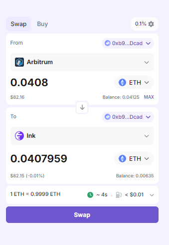 5Tooovy's tweet photo. 💨 Swap at full speed!
🔄 0.0408 ETH Arbitrum → Ink
⏳ Completed in 4 seconds
💰 Fee < $0.01
📸 Verified on screenshot

#DeFiAcademy @inkonchain @relayprotocol https://t.co/hWgmidhNWr