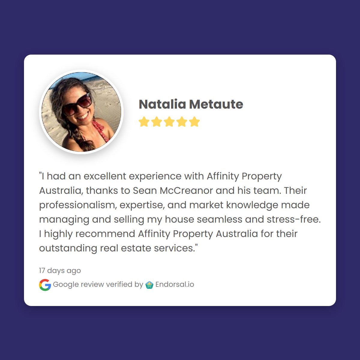 AffinityAus's tweet image. Thank you Natalia Metaute for sharing your feedback on Affinity Property.  It has been a pleasure helping you with your property.