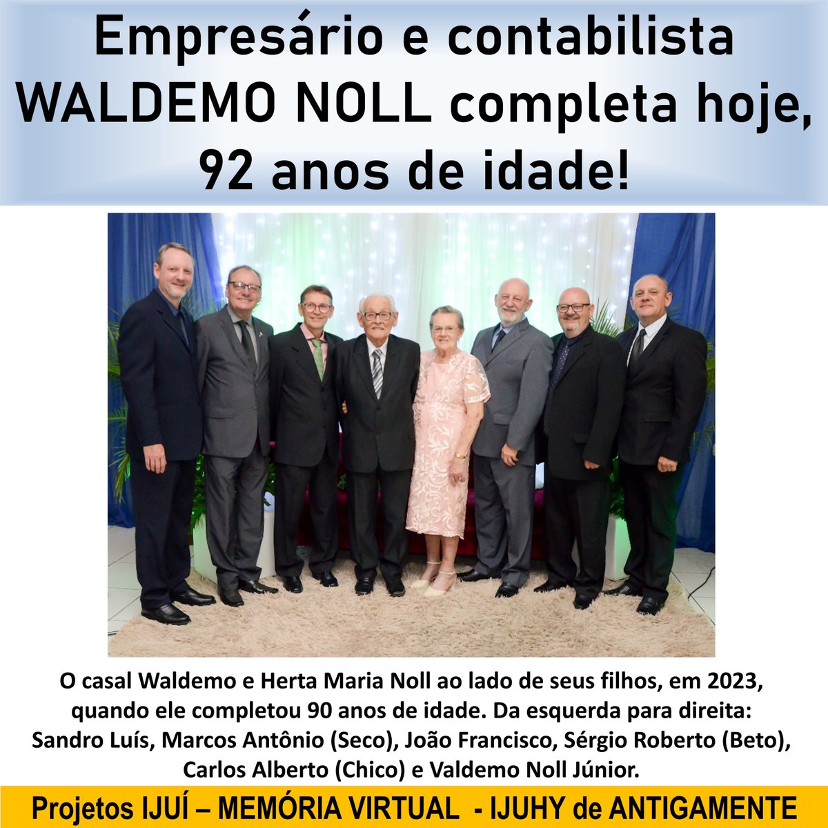bagedeijui's tweet photo. Data especial para a Família Noll de Ijuí, RS: 
https://t.co/XiOqRiwfsL https://t.co/EYO4E1pv8l