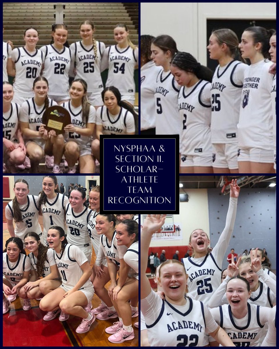 SECTION 2 SCHOLAR ATHLETE TEAM! Congratulations to our Women's Basketball Program on a cumulative GPA of 3.51! We are proud!

#legacy #tradition #Academy