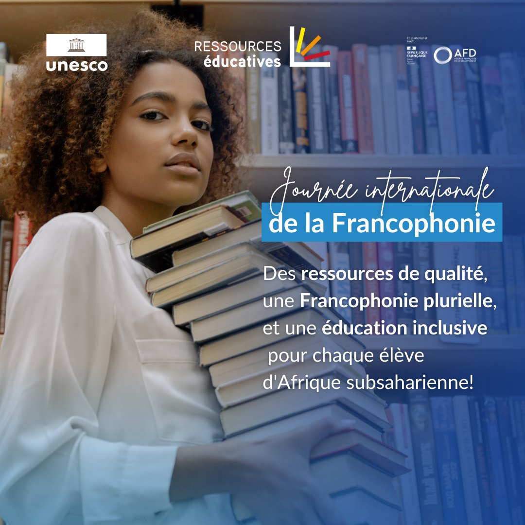 Le projet Ressources éducatives, financé par l’<a href="/AFD_France/">Agence Française de #Développement (AFD) 🇫🇷 🇪🇺</a> et mis en œuvre par l’<a href="/UNESCO/">UNESCO 🏛️ #Education #Sciences #Culture 🇺🇳</a> pour ses composantes 1 et 2, agit pour renforcer l’accès à des ressources pédagogiques de qualité pour les élèves d’Afrique subsaharienne francophone.  

En cette Journée Internationale de la