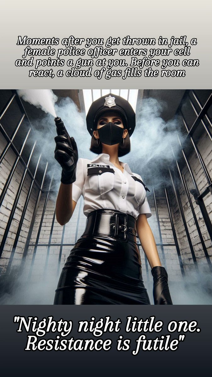 MissChloeForm's tweet photo. Prison warden Chloe knows exactly how to keep her inmates under control 😈
#leatherskirt #pvcskirt #gloves #dominatrix #executrix #femmefatale #femdom #mistress #chloeform #gassed #sleepinggas #kogas #policeofficer #policeuniform #uniform https://t.co/aH3wpI68Gf