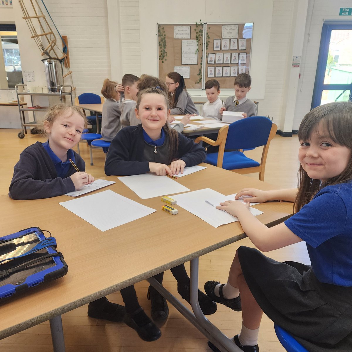 halebank_sch's tweet photo. Our 3 little authors are making us proud at the aim high writing workshop today. Thank you to @claireculliford for inspiring us ✍️ #HBLiteracy #aimhigh #authors #storyland https://t.co/R0Mkhl1z2Q