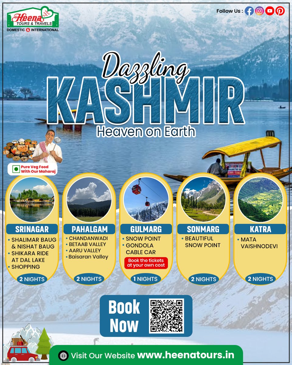 heenatours's tweet photo. 🌄 Dazzling Kashmir – Heaven on Earth! ❄️
📱 +91 9324210059
📧 Email: Enquiry@heenatours.in
📲 https://t.co/R7jGkAWQnK
#kashmirtour #kashmirtrip #travelkashmir #heavenonearth #indiantraveldiaries #travelwithheenatours #snowdestination #gulmarg #pahalgam #sonmarg #srinagardiaries https://t.co/Lkh7lNki33