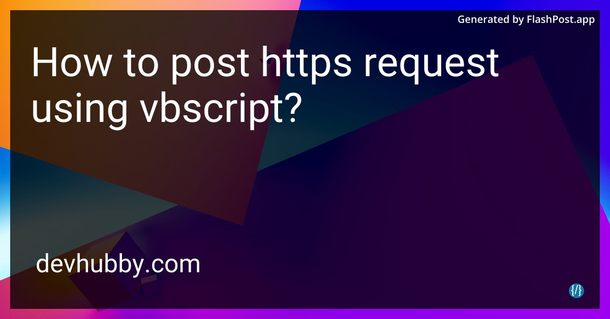 devhubbycom's tweet photo. How many cups of coffee does it take to post an HTTPS request with VBScript? Asking for a friend.
Source: https://t.co/6p7udna8JY
#DevCommunity #Automation #VBScript #VBScriptExamples #httprequest #post https://t.co/Tras6S5fL6
