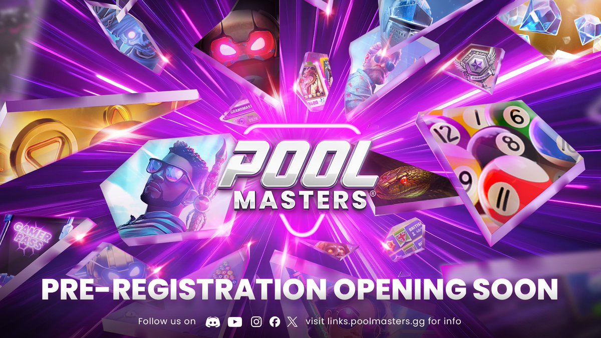 poolmasters8's tweet image. A new era of pool is about to begin! 🎱🔥​

Pool Masters pre-registration is coming soon—epic rewards, intense competition, and next-level action await! 💥🏆​

The break shot is set. Will you sink or shine? 🌟 #PoolMasters