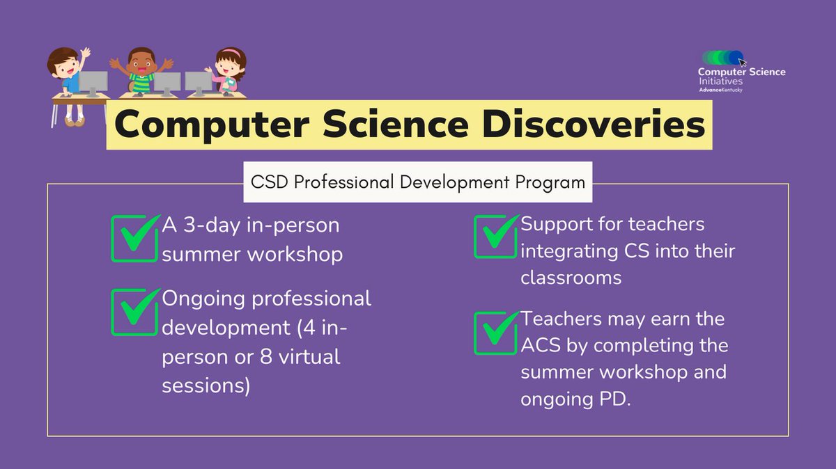 Monique Morton Rice (@moniquemrice) on Twitter photo Don't miss out! Secure your spot for <a href="/AdvanceKentucky/">AdvanceKentucky</a>'s CS Discoveries PD today! Apply now at code.org/apply. Don't miss out! Secure your spot for <a href="/AdvanceKentucky/">AdvanceKentucky</a>'s CS Discoveries PD today! Apply now at code.org/apply.