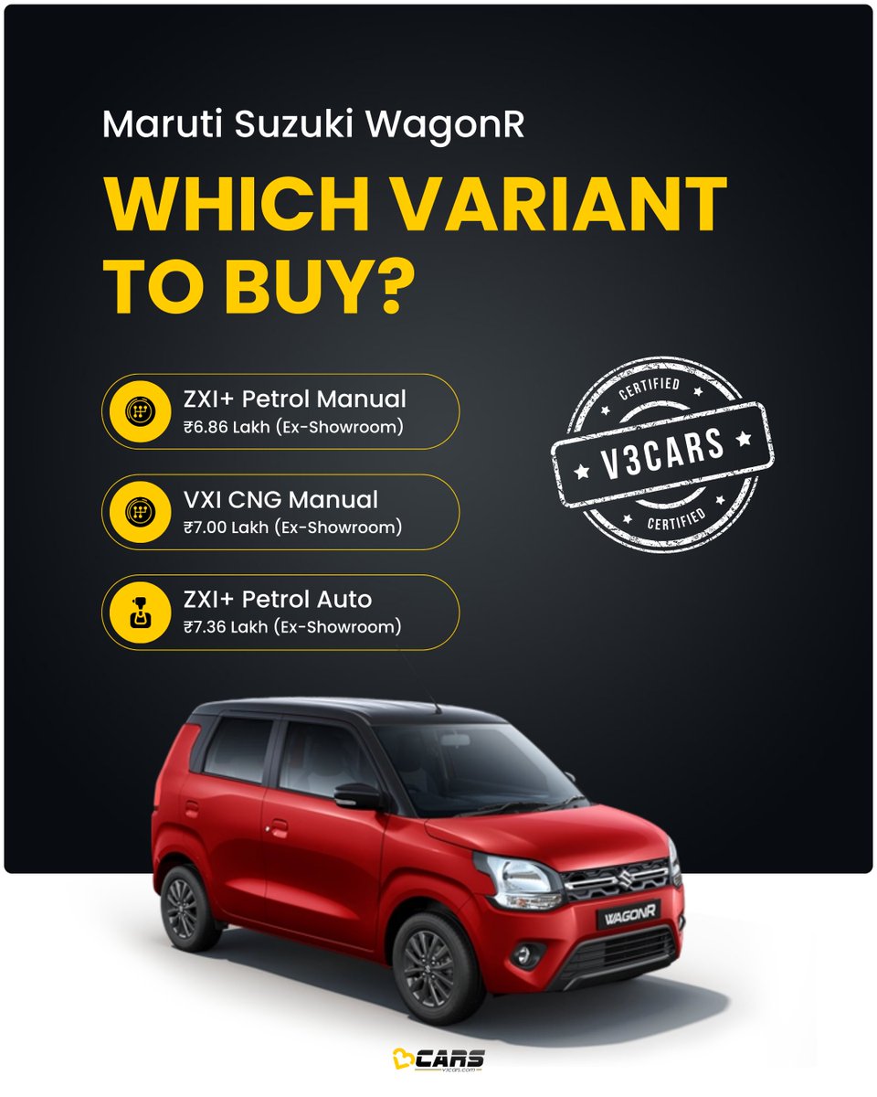 v3cars's tweet photo. Find out which variant of the 2025 Maruti WagonR you should buy. #V3Certified
https://t.co/CgjsjEg7MX

#V3Cars #V3CarsVE #V3VE #V3CarsVariantsExplained #V3VariantsExplained #V3CarsRecommendation #Maruti #WagonR #Hatch https://t.co/5ESYuifrxB