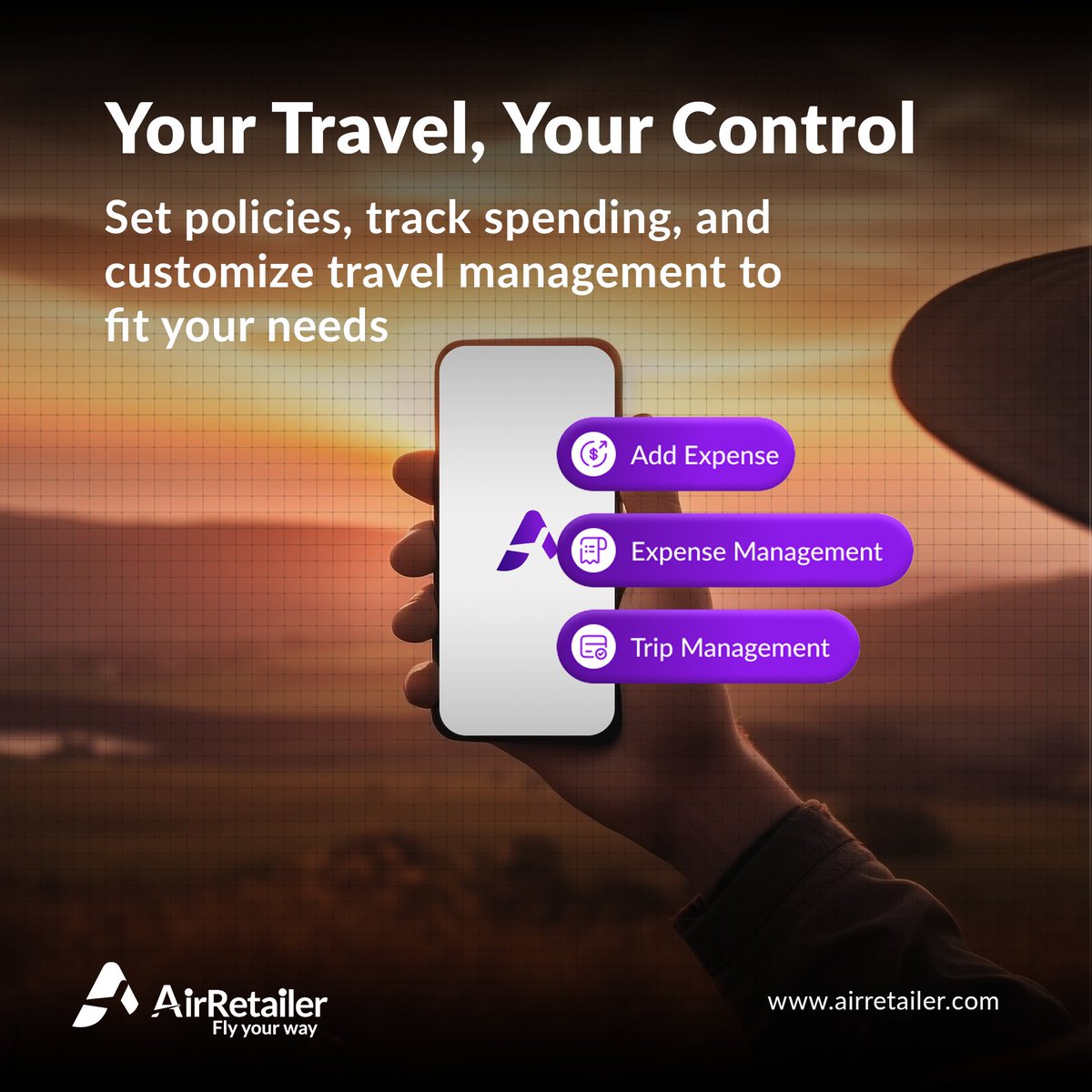 AirRetailer's tweet photo. AirRetailer adapts to your company’s needs, letting you set policies, manage approvals, and track spending—all while ensuring compliance and optimizing costs!
.
.
.
#BusinessTravel #CorporateTravel #TravelManagement #ExpenseTracking #CostOptimization #IATA #NDC #TMC #ARMi https://t.co/8aKa53R2wn