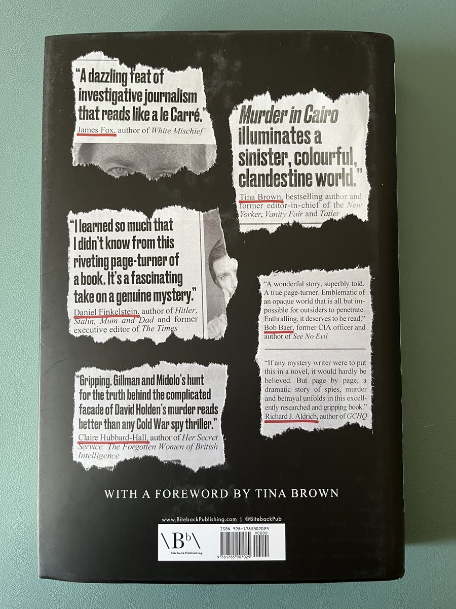 Dr Claire Hubbard-Hall | The Spy Historian (@spyhistory) on Twitter photo Happy publication day to Peter Gillman & <a href="/ManuMidolo/">Emanuele Midolo</a>
MURDER IN CAIRO: Solving a Cold War Spy Mystery ‘reads better than any Cold War spy thriller’.
I was thrilled to endorse this ‘gripping’ book published by <a href="/BitebackPub/">Biteback Publishing</a>
The cover is so cool 😎 Happy publication day to Peter Gillman & <a href="/ManuMidolo/">Emanuele Midolo</a>
MURDER IN CAIRO: Solving a Cold War Spy Mystery ‘reads better than any Cold War spy thriller’.
I was thrilled to endorse this ‘gripping’ book published by <a href="/BitebackPub/">Biteback Publishing</a>
The cover is so cool 😎
