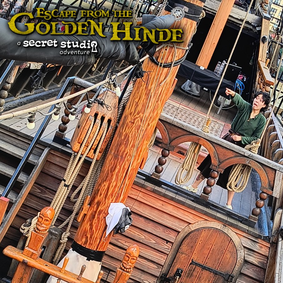 Ahoy, Landlubbers! 🏴‍☠️
Our deckhand spotted something in the Thames... Is it lost treasure? A sea monster? Or an abandoned shopping trolley?!
Anyway, we are welcoming you aboard for a historical adventure <a href="/GoldenHinde_/">The Golden Hinde</a>  
⚓ Book your voyage now: escapeintime.co.uk/goldenhinde/bo…
#London