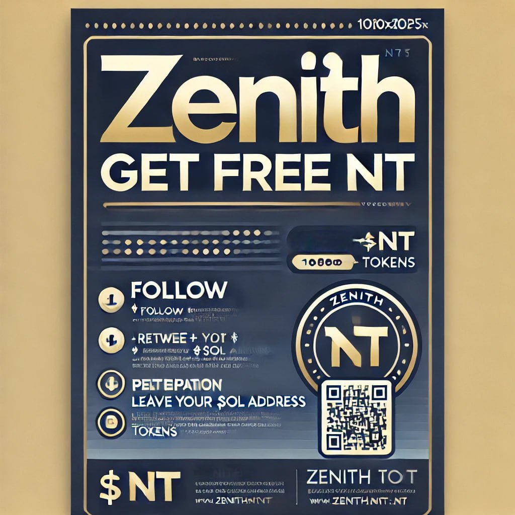 🔥 Zenith Airdrop is LIVE! Earn Free $NT Tokens🔥 

🌟Photography conditions:👇
✅ Follow 🚀<a href="/ZenithNT2025/">Zenith official</a>
✅ Repost 🔁+Like❤️ 
✅ $SOL wallet in the comment
✅ Tag 3 friends in our articles to get our $NT tokens, so you can enjoy more benefits together!

🎁Rewards:
Everyone who