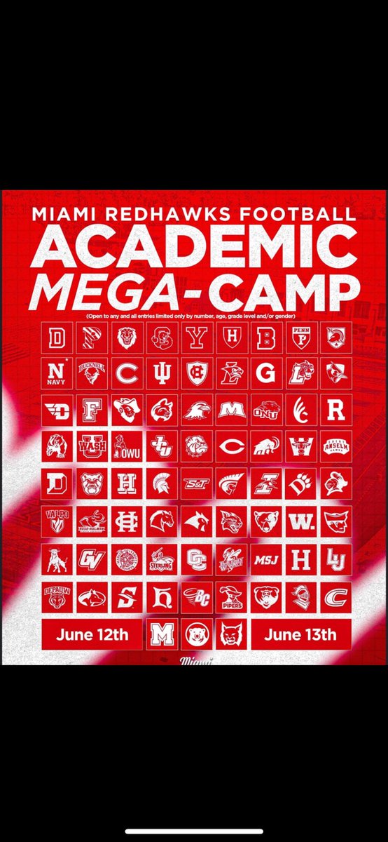 Huge thanks to <a href="/MiamiOHFootball/">Miami Football</a> for the camp invite. Can’t wait to attend the is camp and compete at some high level competition <a href="/CoachTank78/">Frank Mullen</a> <a href="/keegan_linwood/">Keegan Linwood</a> <a href="/ZipsFB/">Akron Football</a> <a href="/ysufootball/">Youngstown State Football</a> <a href="/DFitzpatrick56/">Daulson Fitzpatrick</a> <a href="/BallCoachJoeMo/">Coach Joe Moorhead</a>