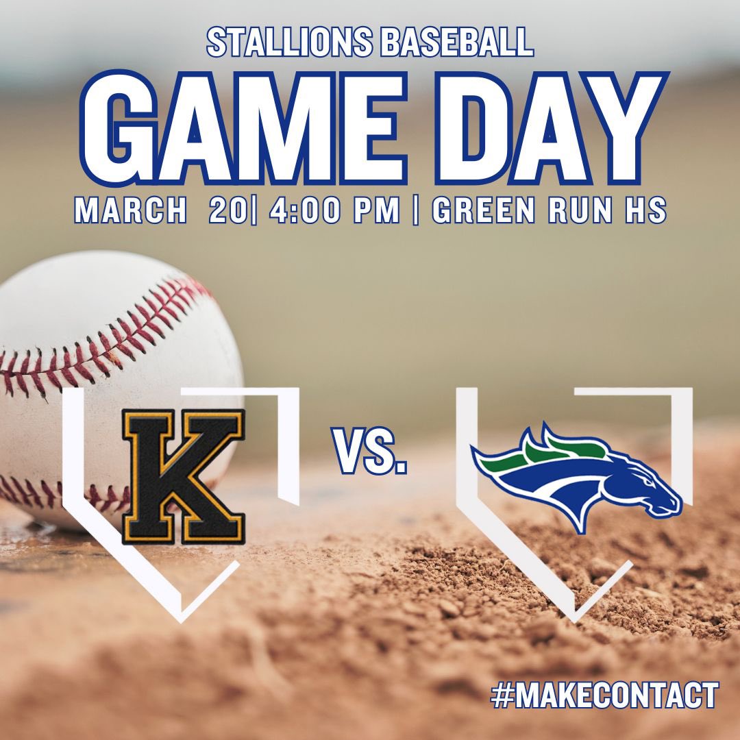 Home Opener! 🆚 Kellam
🕐 4PM
📍Green Run HS 
🏟️ The Stable #MakeContact #Baseball