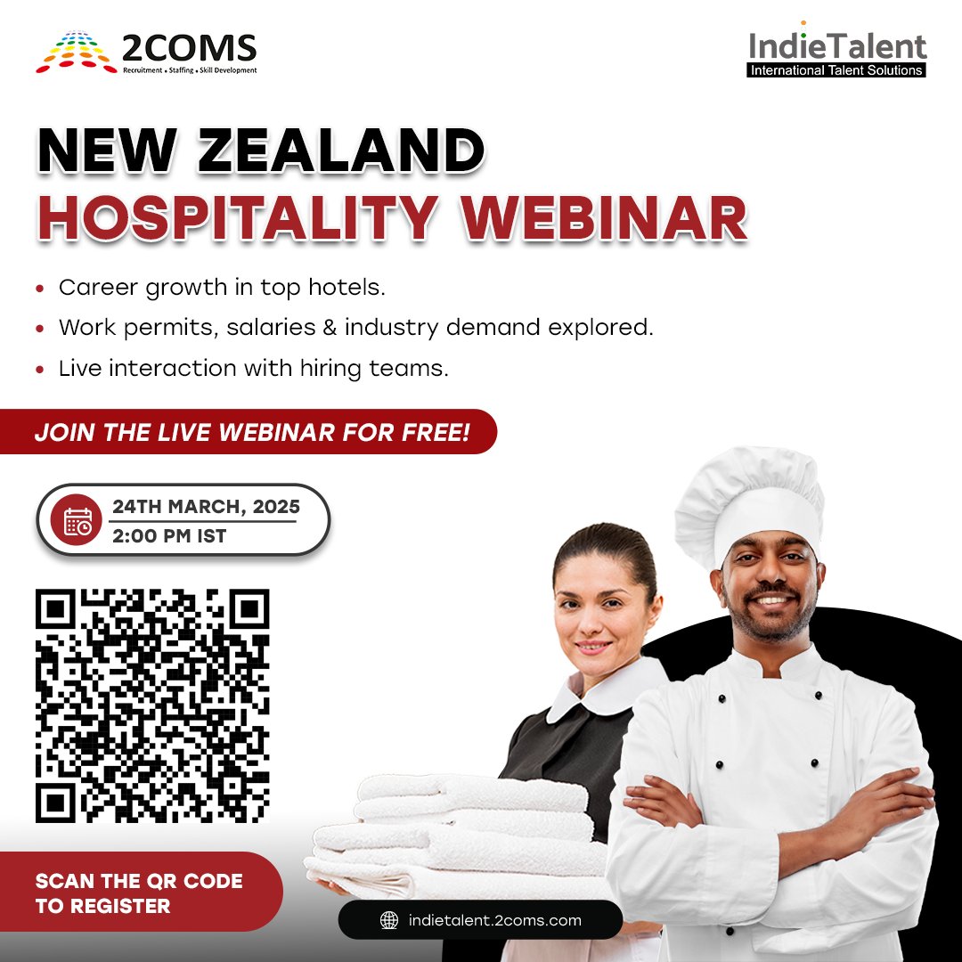 IndieTalent_'s tweet photo. One webinar. One decision. One step closer to your global career.

Join IndieTalent’s exclusive sessions on Nursing, Automotive Mechatronics &amp; Hospitality and get expert guidance on jobs, migration &amp; industry trends.

📢 Limited Spots-Register NOW!
Scan The QR for more details. https://t.co/QUyMC3UKKA