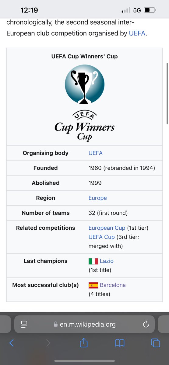 trilla4l_'s tweet photo. @StamfordReacts @JBL_lfc @afc_bax @user789075423 @sxmafc_ @world__ugliest Okay again, please explain to me why we competed in the super cup final if it was third tier comp please? Uefa cup became second tier when it was MERGED with the cup winners cup to become one competition. Maybe go and do your research before making yourself look stupid online😂 https://t.co/9SQmOB0o2j