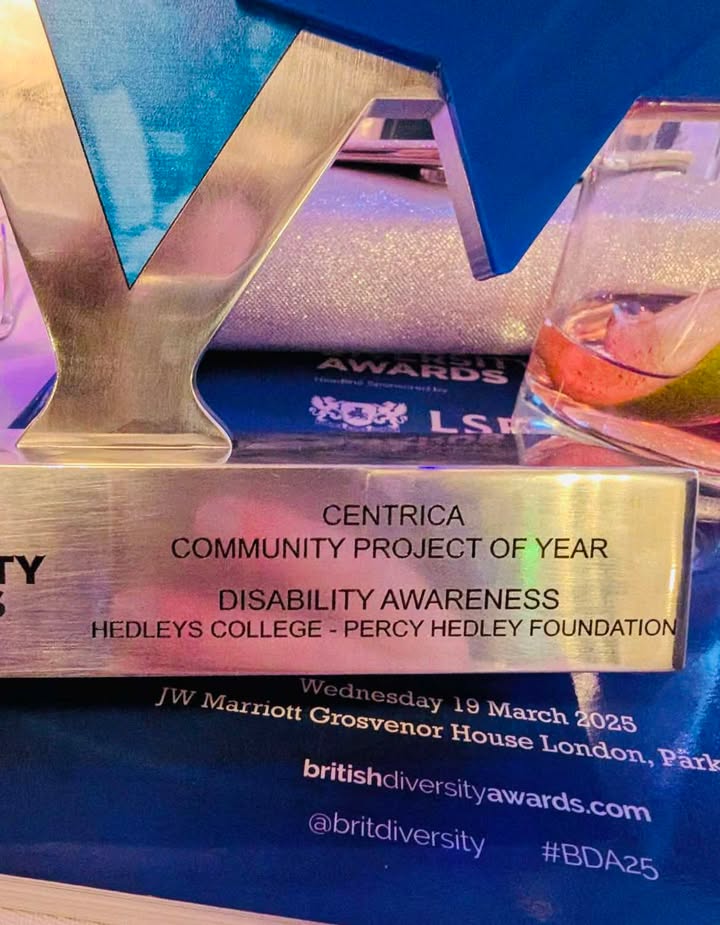WE WON! 🏆

Hedleys College is Community Project of the Year at the <a href="/britdiversity/">British Diversity Awards</a> Awards for our Disability Awareness Training💜

What an incredible achievement for our hardworking students and staff. 

Congratulations! 🌟

#BDA25 #DisabilityAwareness #Winners