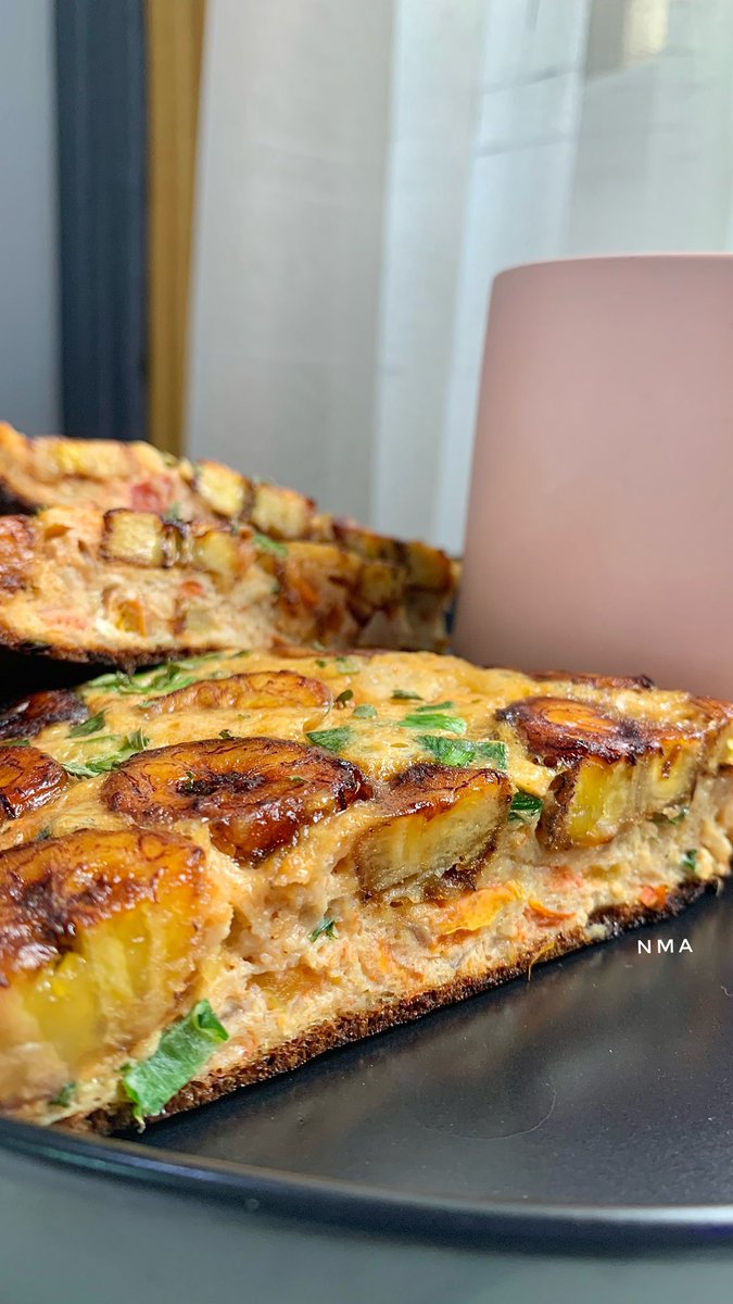nma_black's tweet photo. I made pizza for breakfast 🤭
Just kidding 😀😉😉
I made plantain frittata for breakfast 🥰 https://t.co/iCnxR4hBc9