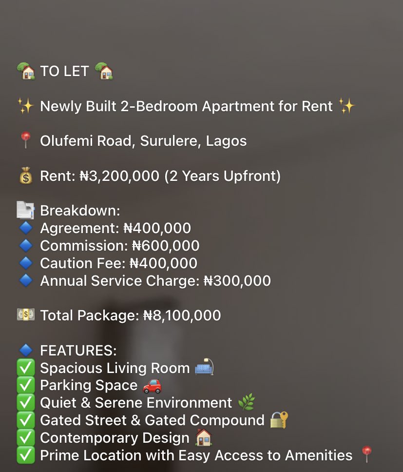ifedolly's tweet photo. I’m not looking for a two bedroom but whoever got this apartment has to be earning in dollars or something 🥹 https://t.co/YbpfIwyXQl