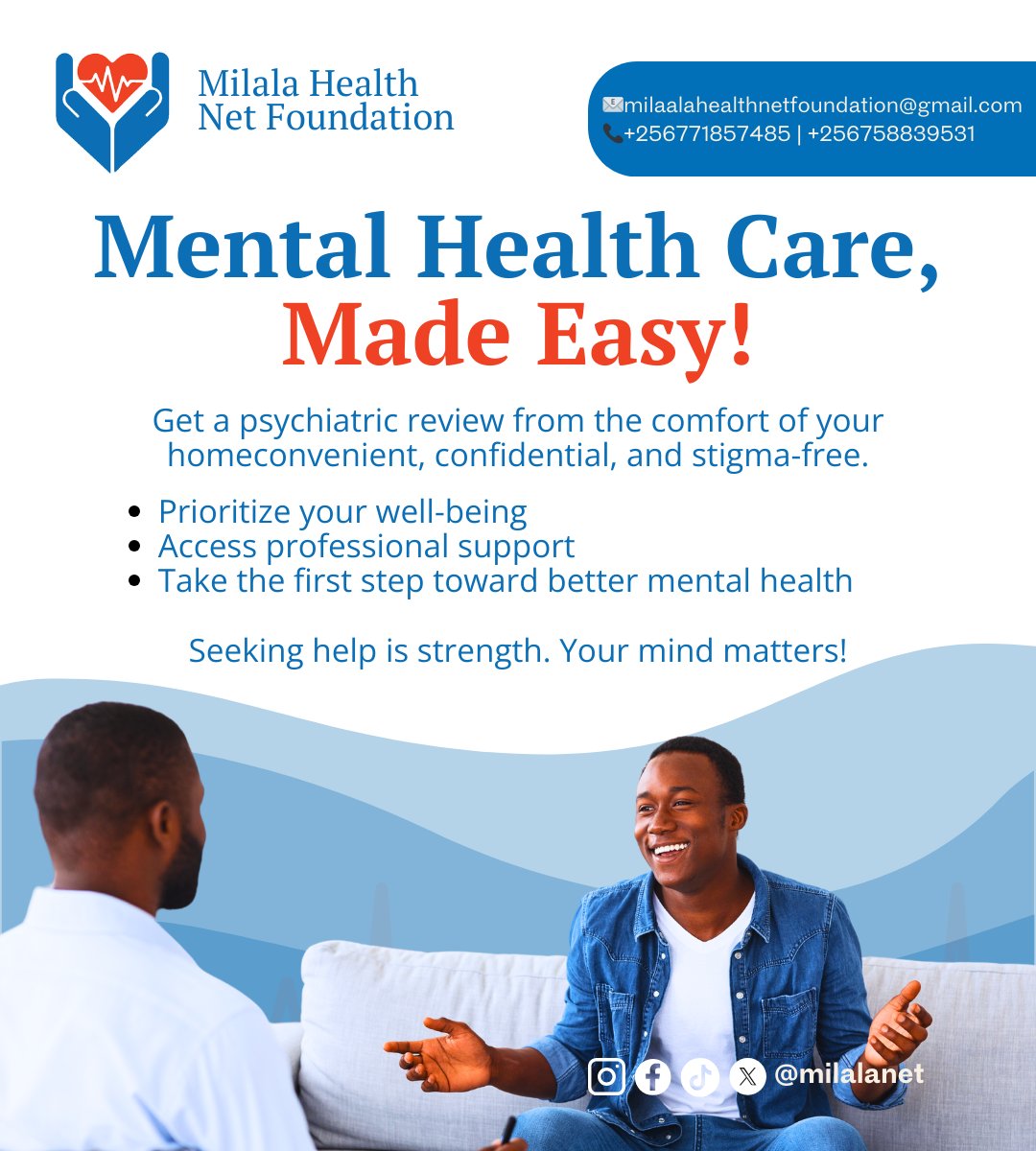 MilaalaNet's tweet photo. Mental Health Care, Made Easy!

Struggling silently? You don’t have to.

Get a confidential psychiatric review from the comfort of your home — convenient, stigma-free, and professional.

✔️ Prioritize your well-being
✔️ Access expert mental health support

1/2 https://t.co/TjMmqrjgKB
