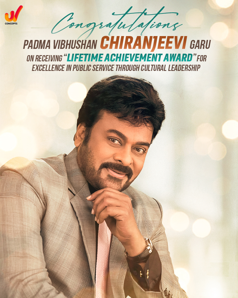 UVConcepts (@uvconcepts_) on Twitter photo Congratulations to Padma Vibhushan <a href="/KChiruTweets/">Chiranjeevi Konidela</a> garu on receiving the Lifetime Achievement Award, recognizing his immense contributions to public service through cultural leadership.
#MegastarChiranjeevi Congratulations to Padma Vibhushan <a href="/KChiruTweets/">Chiranjeevi Konidela</a> garu on receiving the Lifetime Achievement Award, recognizing his immense contributions to public service through cultural leadership.
#MegastarChiranjeevi