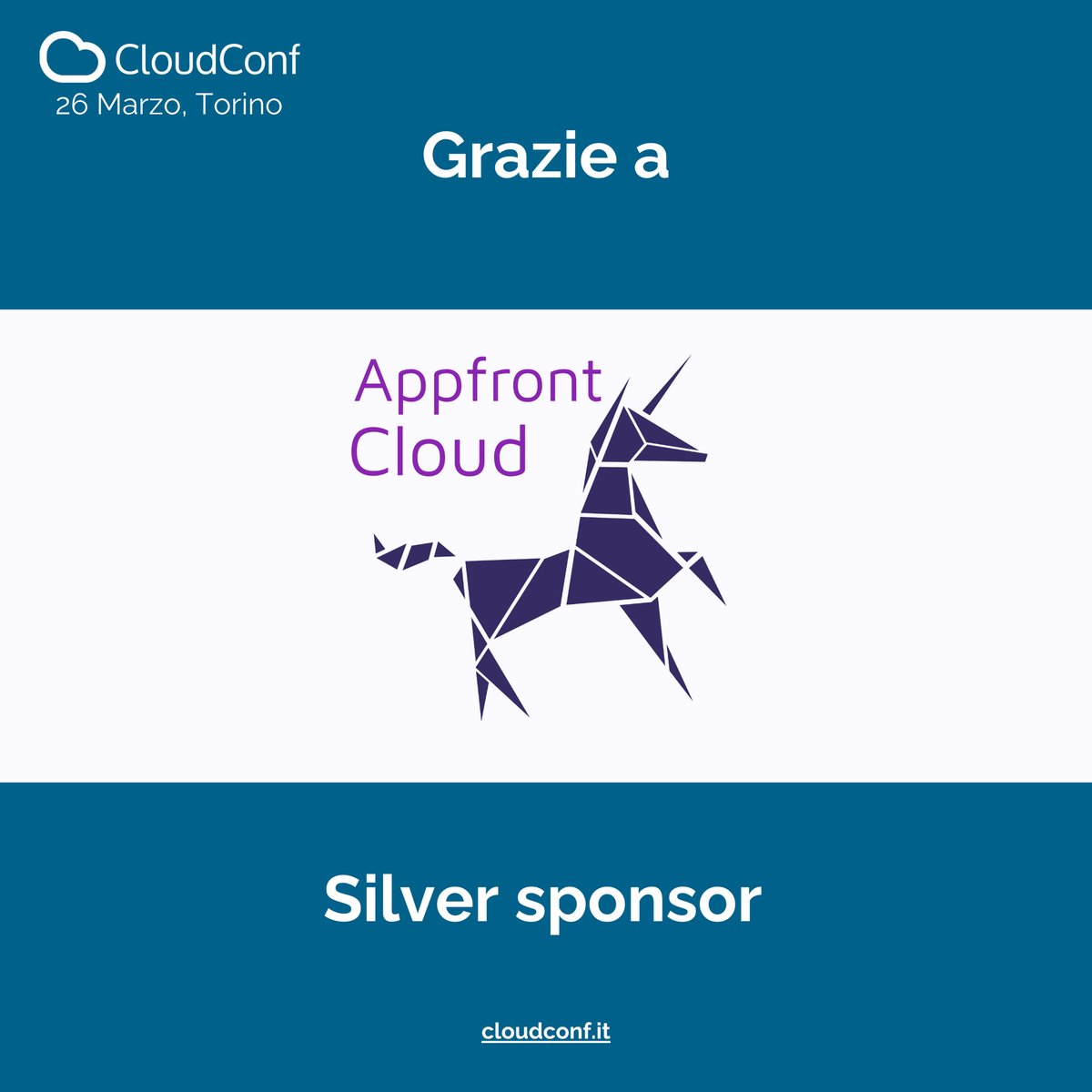 La CloudConf 2025 si avvicina📣📣! Siamo entusiasti di annunciare che Appfront sarà presente all'evento in qualità di 𝐒𝐢𝐥𝐯𝐞𝐫 𝐒𝐩𝐨𝐧𝐬𝐨𝐫. Passa al loro stand e non perdere l'opportunità di confrontarti con i loro esperti!

#cloudconf2025 #sponsor #Appfront