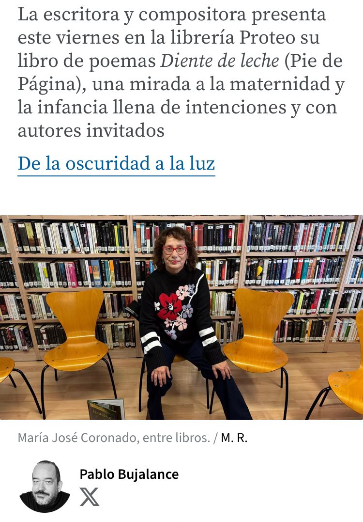 ¡Qué falta hace la poesía en el mundo! ¡Gracias, María José, por compartir la tuya en <a href="/editorialpdp/">Pie de Página</a>!

malagahoy.es/ocio/maria-jos…