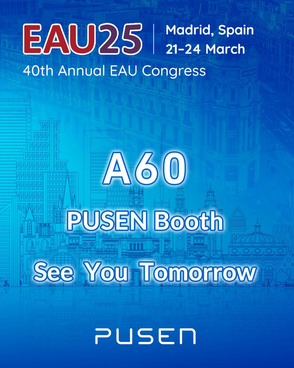 ⏳ The wait is almost over—#EAU25 kicks off in just one day! Are you ready? 🚀

📍  Visit #Pusenmedical at Booth A60, where our full Direct In-Scope Suction lineup awaits, along with two exclusive events diving into the latest research frontiers.

📅 21-24 March | See you in