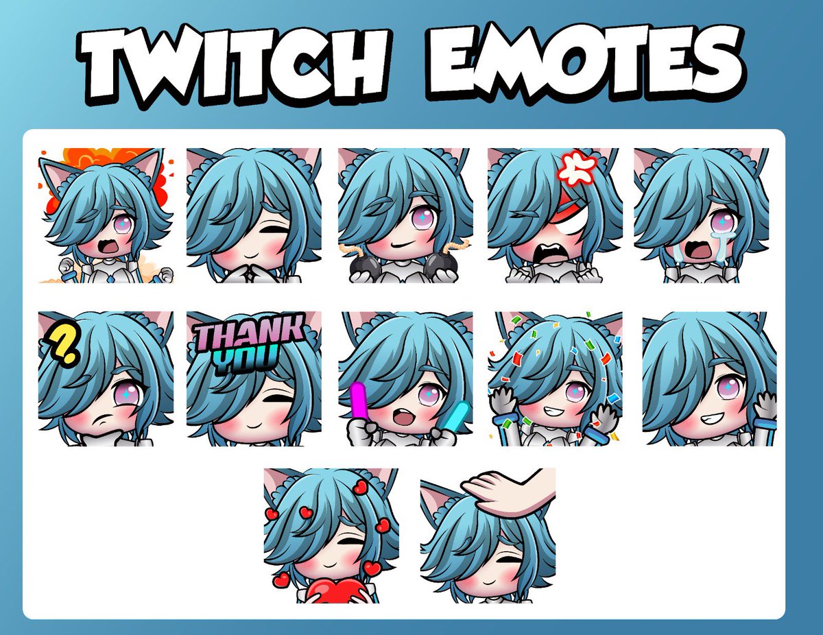 ChianiNemona's tweet photo. Thank you @FroppyDraws_ for the beautyful new Emotes. They are adoreable and i cant wait to see them used!🩵 https://t.co/MQIryj2mcd