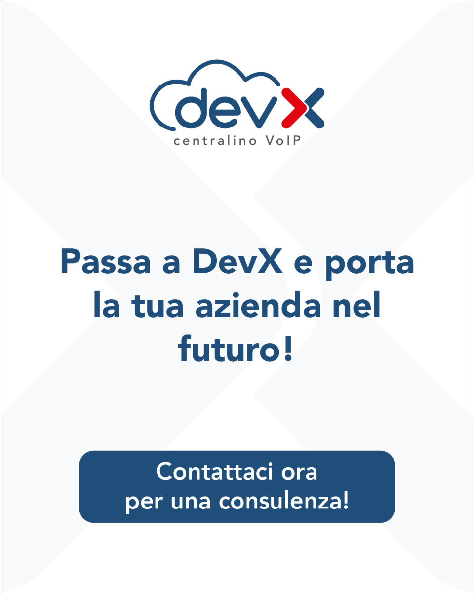 Devitalia_it's tweet photo. Scegli DevX rispetto ai sistemi tradizionali voIP!
Semplifica la tua comunicazione OGGI STESSO!
Scopri di più: https://t.co/LoPqIYs4zt

#devitalia #devx #centralinoaziendale #voip #voipbusiness https://t.co/VUvM9zvuBH