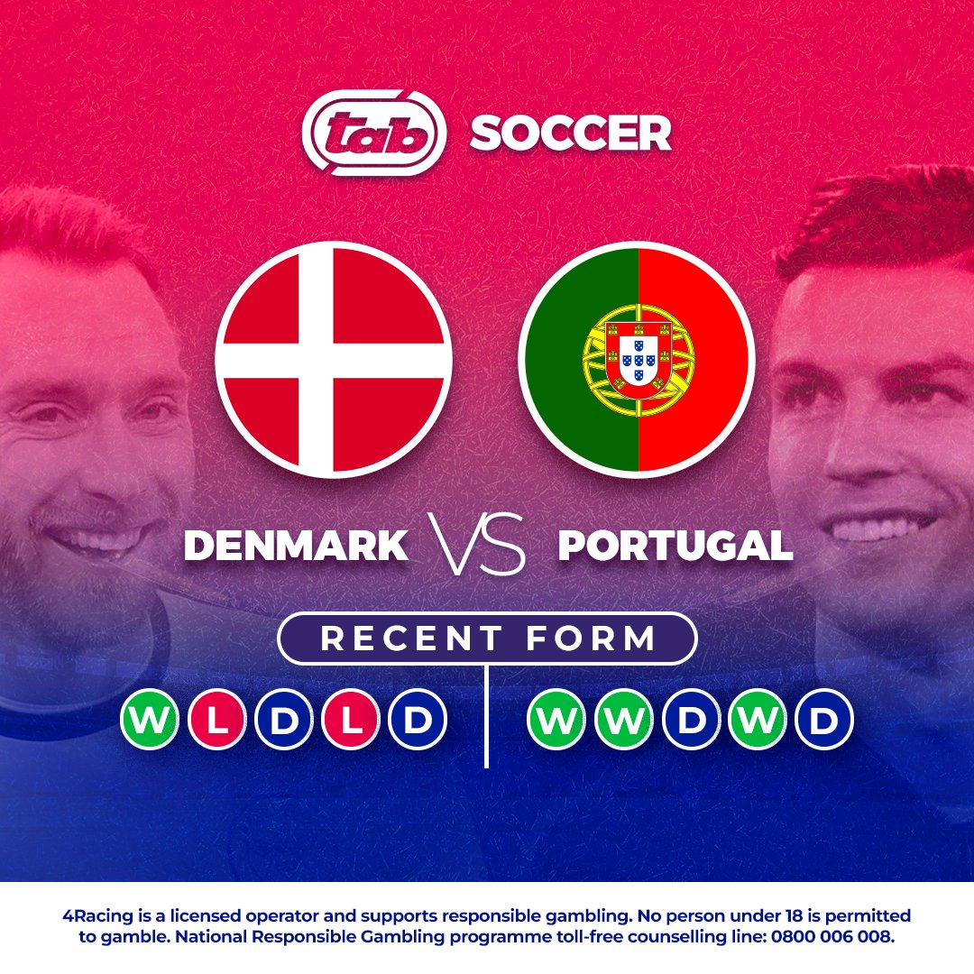 TabSouthAfrica's tweet image. Denmark 🇩🇰 vs 🇵🇹 Portugal

Eriksen leads the charge for Denmark, but  Ronaldo is ready to dominate. 

Who will shine brightest?
#TABSoccer #DenmarkVsPortugal #WCQ