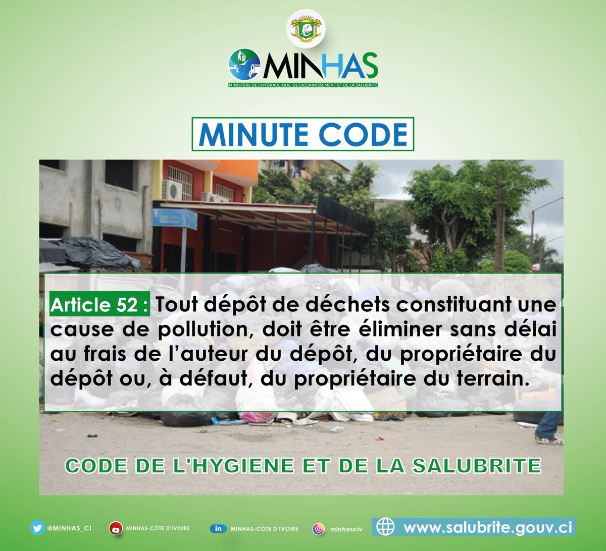Ministère Hydraulique Assainissement Salubrité CI tweet media