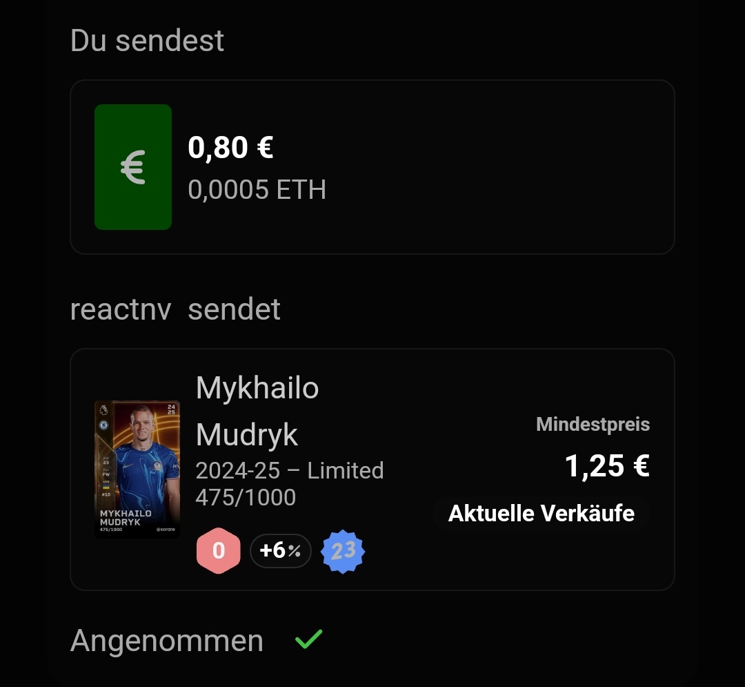 🔹 8th purchase – Road to Kawasaki! 🔹

💰 Trading Details:

Player: Mykhailo Mudryk

Price: €0,80

Remaining Budget: €1,55

Current Profit: €2,40

📊 Progress: €12,40 / €200

Good deal or mistake? Let me know! 👇

#Sorare