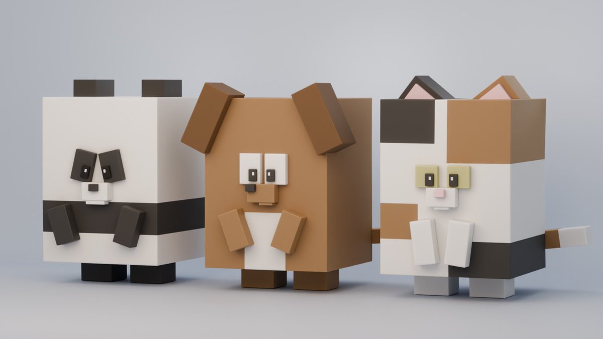 制作が行き詰まったから、息抜きにTomさんのチュートリアルをやってみた。
試行錯誤すると立方体だけで色んな動物作れて楽しかった

#blender #b3d #TomStudio