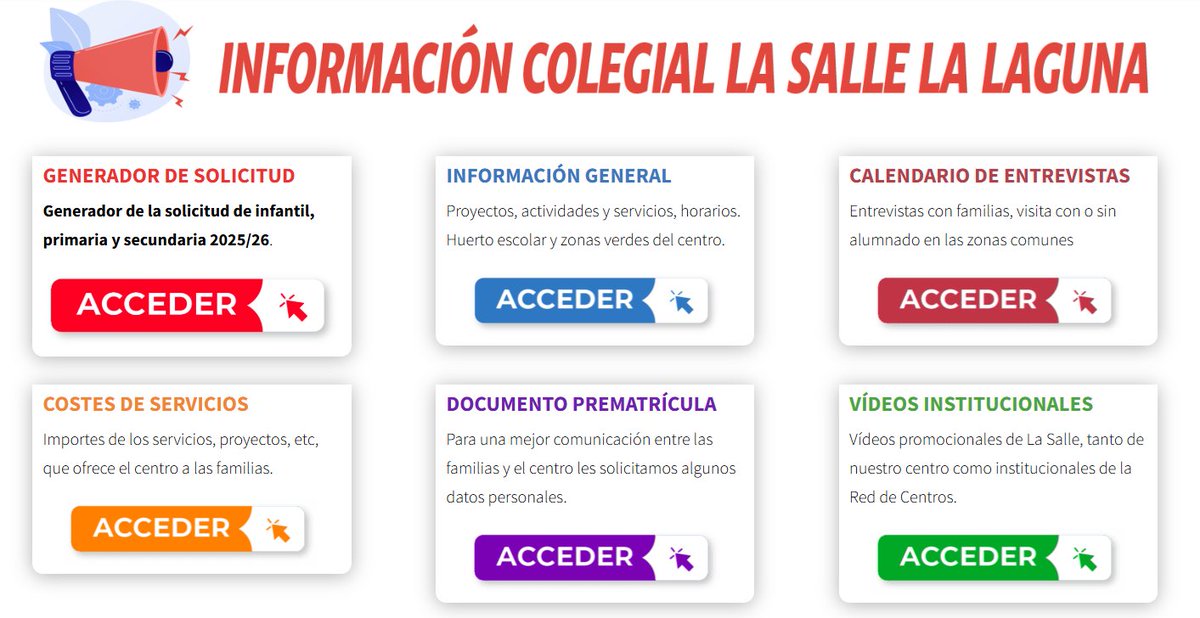 💡Recuerda que en nuestra web podrás acceder a toda la información relacionada con el proceso de Matriculación para el próximo Curso 2025-2026. 

😍Estaremos encantados de resolver cualquier duda que puedas tener.

😁👉LINK: lasallelalaguna.es/info/

#SomosLaSalle #LaSalleLaLaguna