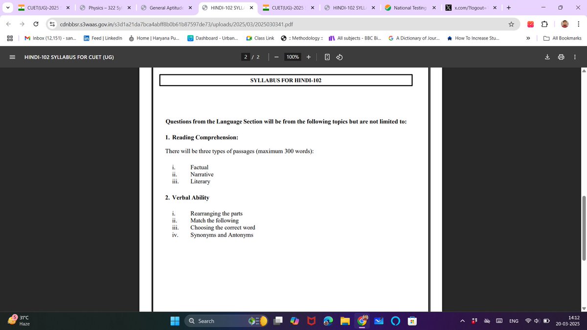 I just want to understand from the experts at <a href="/NTA_Exams/">National Testing Agency</a> and <a href="/EduMinOfIndia/">Ministry of Education</a> why the syllabus for the Hindi language is only available in English. Also, why are the syllabi for all other domain subjects only in English, even though many students understand them better in Hindi?