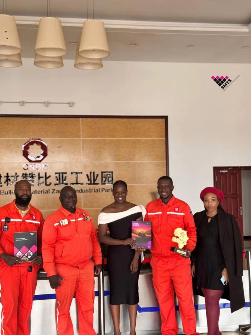 cnbm_zambia's tweet image. SMTS Zambia, representing AfriSAFE, presented the prestigious #AfriSAFE Mainstream Merit Award to Mpande Limestone Mining Limited, operating as Sinoma Cement.