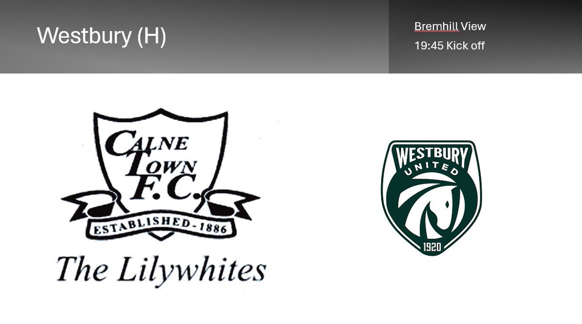 CalneTown FC U18 (@ctfc_u18) on Twitter photo Westbury (H)
We’re back in home action tonight at the View as we face <a href="/westburyutd18/">Westbury United U18’s</a>.
We’re expecting a tough game against a good side and the boys will need your support to get an important 3pts. Get down to the View and cheer the boys on!
<a href="/CalneTownFC/">Calne Town FC</a> <a href="/WiltsLeague/">Wiltshire Senior League</a> Westbury (H)
We’re back in home action tonight at the View as we face <a href="/westburyutd18/">Westbury United U18’s</a>.
We’re expecting a tough game against a good side and the boys will need your support to get an important 3pts. Get down to the View and cheer the boys on!
<a href="/CalneTownFC/">Calne Town FC</a> <a href="/WiltsLeague/">Wiltshire Senior League</a>