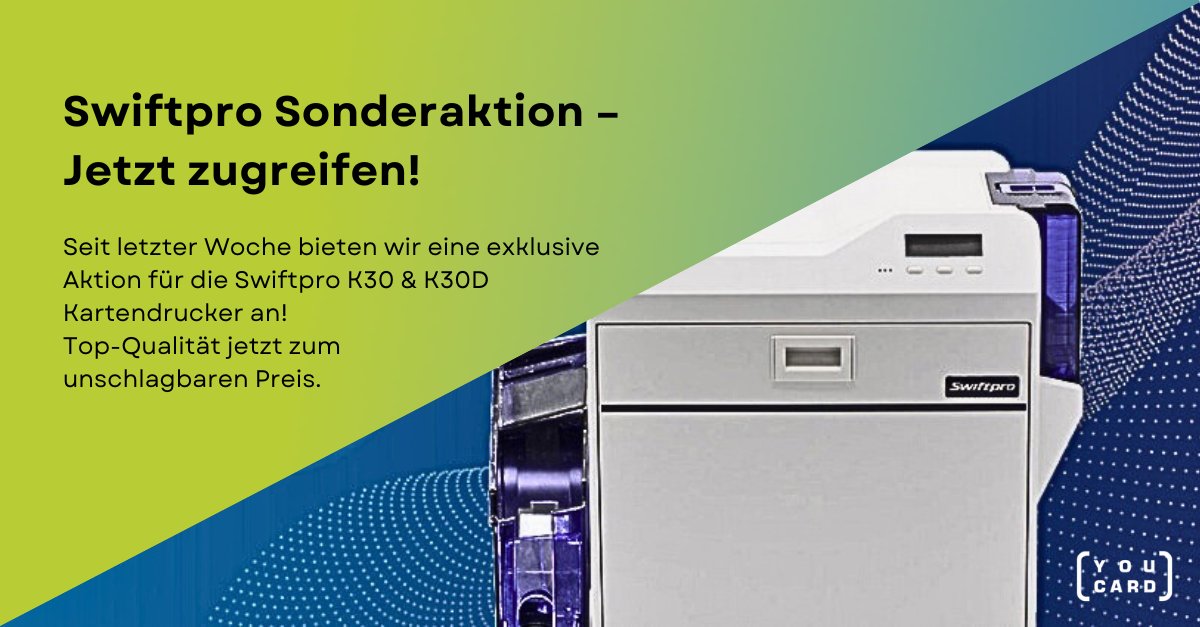 🔥 Swiftpro Sonderaktion! 🔥
Top-Kartendrucker zum besten Preis:
✅ K30 für 2.550 €
✅ K30D für 2.750 €
Nur bis 15.05.2025 – jetzt sichern! ⏳

#YouCard #Swiftpro #Kartendrucker #Deal