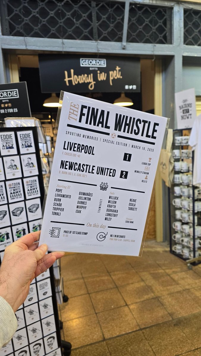 Geordie Gifts (@geordie_gifts) on Twitter photo We're giving away 10 of these prints for FREE.
To be in with a chance of getting one:
❤️ Like & share this post
👉Follow <a href="/Geordie_Gifts/">Geordie Gifts</a>
You must be able to collect from our Grainger Market shop. Winners announced Sunday 23rd.
Get yours here 👇 geordiegifts.co.uk/collections/ge…
#nufc We're giving away 10 of these prints for FREE.
To be in with a chance of getting one:
❤️ Like & share this post
👉Follow <a href="/Geordie_Gifts/">Geordie Gifts</a>
You must be able to collect from our Grainger Market shop. Winners announced Sunday 23rd.
Get yours here 👇 geordiegifts.co.uk/collections/ge…
#nufc
