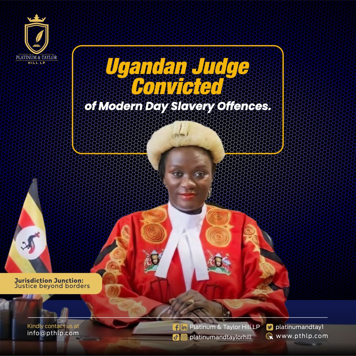 A British jury found United Nations Judge Lydia Mugambe guilty of forcing a Ugandan woman into domestic servitude after bringing her to the U.K. under false pretenses. Mugambe, who is also a High Court judge in Uganda, is said to have lured the victim to Britain with the promise