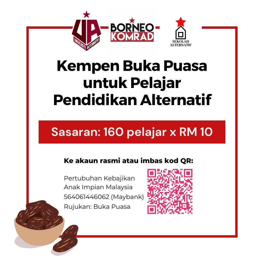 KEMPEN BUKA PUASA UNTUK PELAJAR PENDIDIKAN ALTERNATIF

Seperti rutin sebelumnya semasa Ramadan, program berbuka puasa selalu dijalankan di ruang pendidikan alternatif. Biasanya, kami akan memasak bersama sebelum nantinya sungkai bersama.

/1