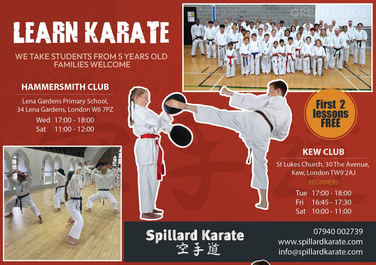 GreenGuide_Mag's tweet image. Build strength and confidence with Spillard Karate in #Chiswick—first 2 lessons FREE! 🥋 Sign up today.

#spillardkarate #karatetraining #Chiswickmums #martialarts #selfdefence