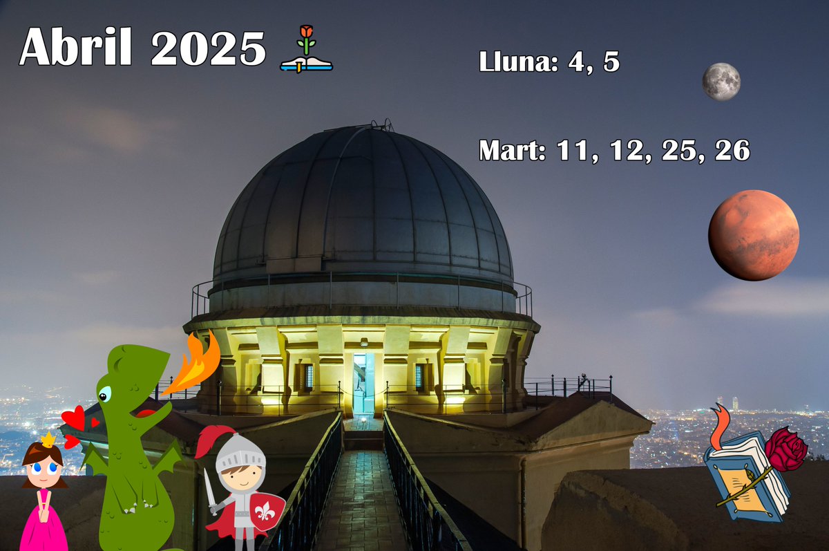 Ja s'acosta l'abril i des de l'Observatori Fabra continuem amb les visites nocturnes🔭A continuació us mostrem els dies d'abril en què podreu venir a gaudir d’una experiència astronòmica única. 📷 🪺

🎟️ Tickets a : sternalia.com/visitas-guiada…