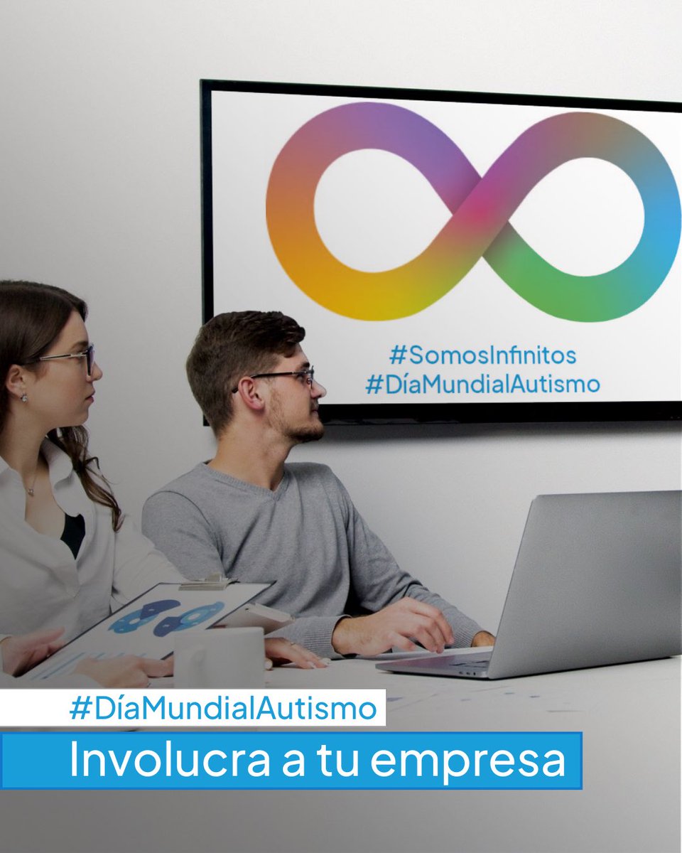 Seguro que tienes compañeros o compañeras de trabajo que no conocen a ninguna persona autista.   
Ayúdanos a promover la tolerancia y el respeto hacia el colectivo en tu entorno laboral. 
¡Súmate al  #DiaMundialAutismo! 
Algunas ideas en diamundialautismo.com/colabora/empre…  

#SomosInfinitos