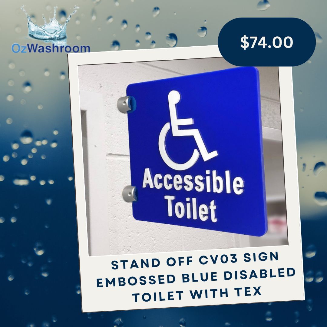 ozwashroom's tweet image. ♿ Disabled Toilet Sign – US-made acrylic, white-on-blue embossed text &amp;amp; symbol, wall/ceiling mount for easy view. Size: 180x170mm, 6mm thick. 
🛒 Get yours now!
buff.ly/NSy9PW2 
#DisabledToiletSign #RestroomSign #AcrylicSign #AccessibleDesign #ToiletSign #Ozwashroom